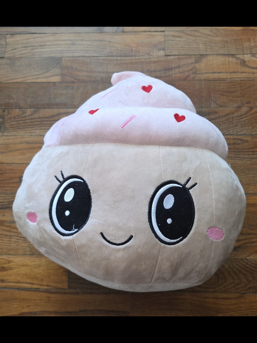 Kawaii Pink Heart-Sprinkle Ice Cream Plush for Kids